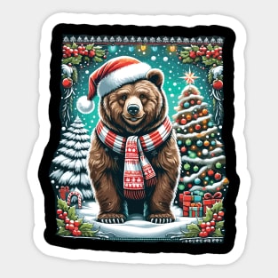 Beary Christmas - Grizzly Lover Ugly Christmas Sweater Sticker